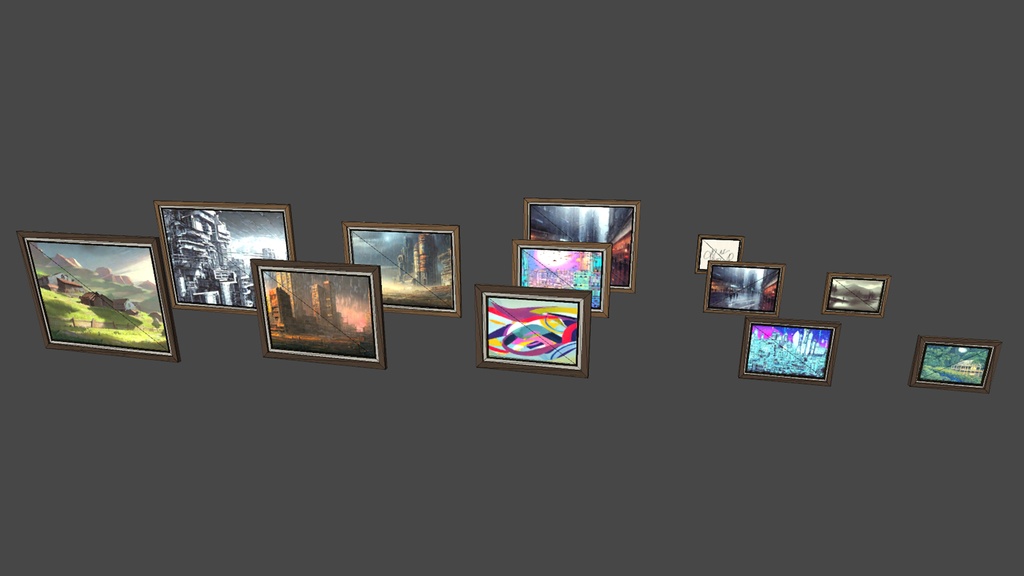 【3DModel】インテリア用の本、額縁プロップ【32種類】