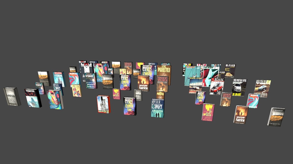 【3DModel】インテリア用の本、額縁プロップ【32種類】