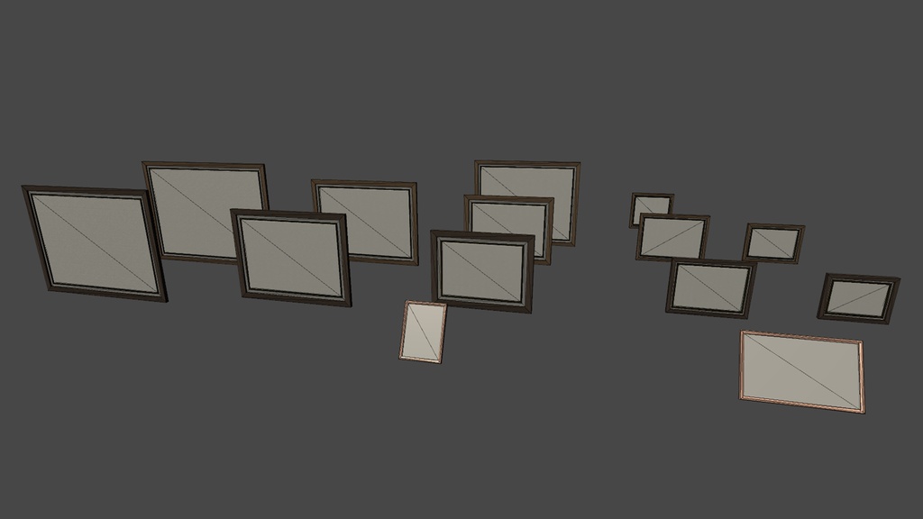 【3DModel】インテリア用の本、額縁プロップ【32種類】