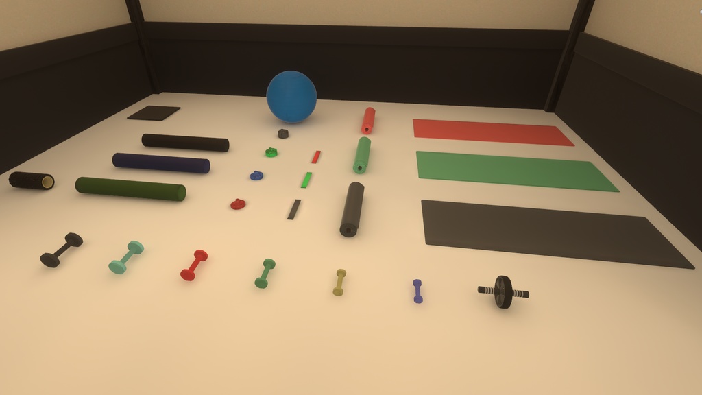 【3DModel】ジムのプロップ【26種類】
