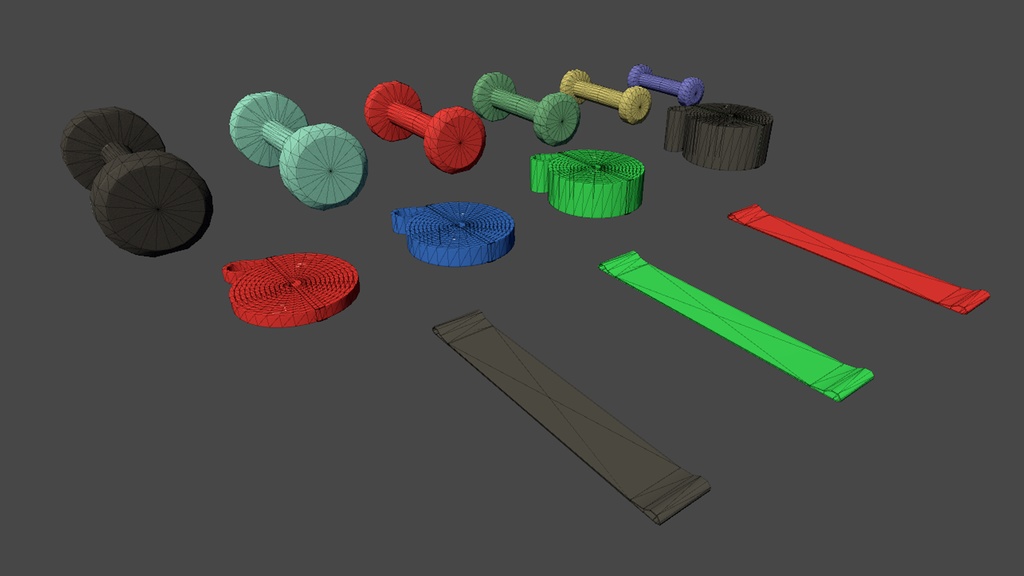 【3DModel】ジムのプロップ【26種類】