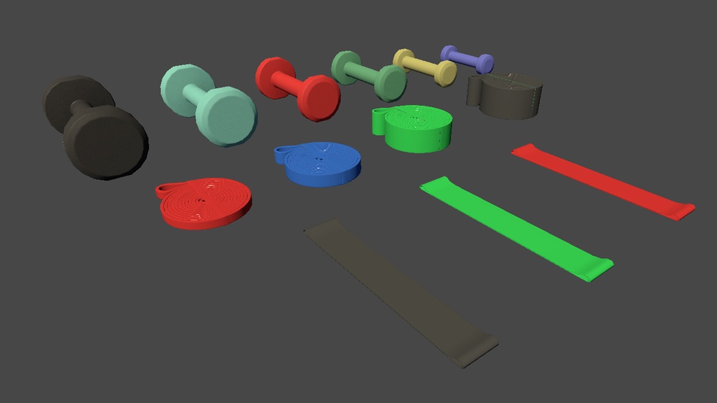 【3DModel】ジムのプロップ【26種類】