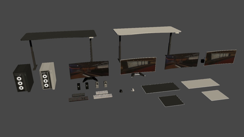 【3DModel】ゲーミングPC周りのプロップ02【11種類】