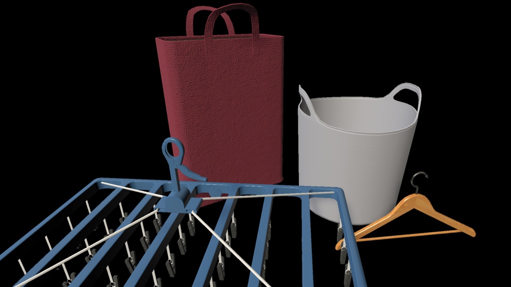 【3DModel】物干し用プロップ【25種類】