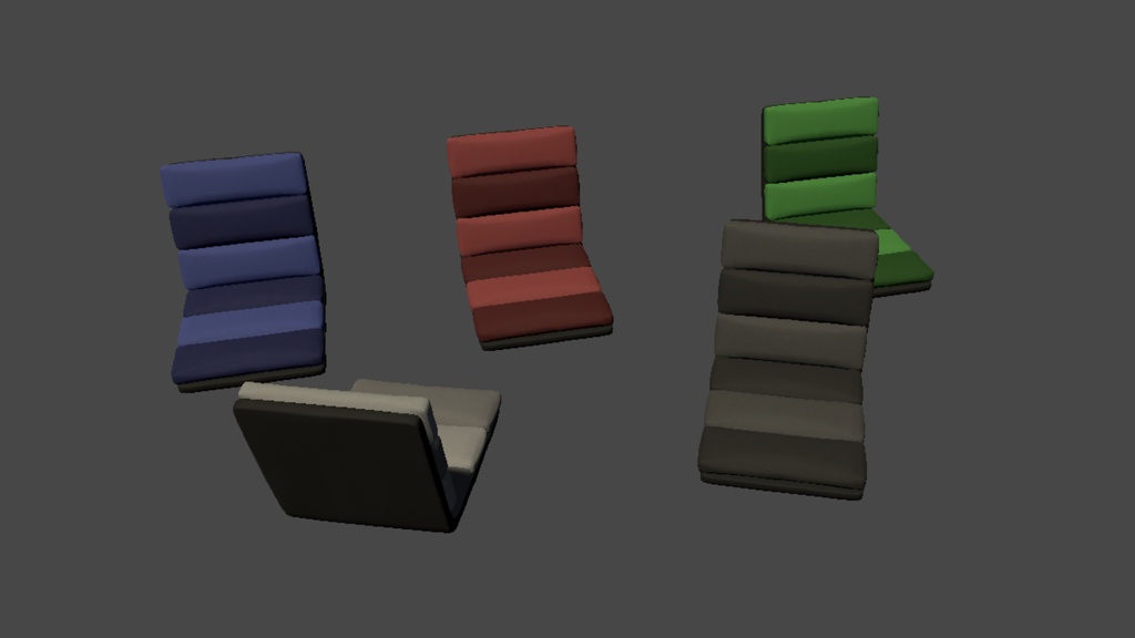 【3DModel】座椅子プロップ【11種類】