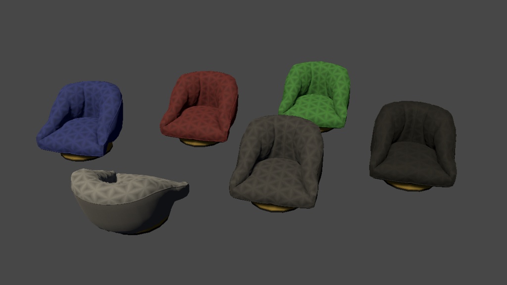 【3DModel】座椅子プロップ【11種類】