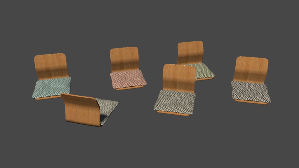 【3DModel】座椅子プロップ【11種類】