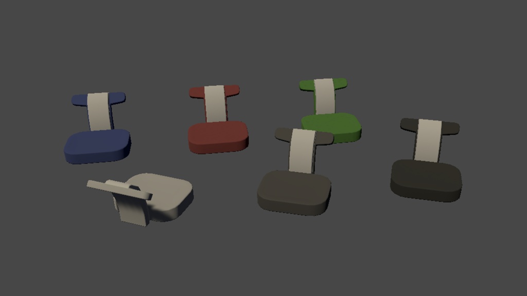【3DModel】座椅子プロップ【11種類】