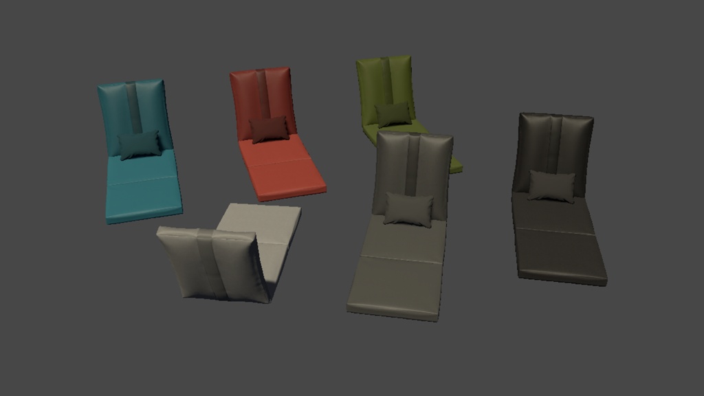 【3DModel】座椅子プロップ【11種類】
