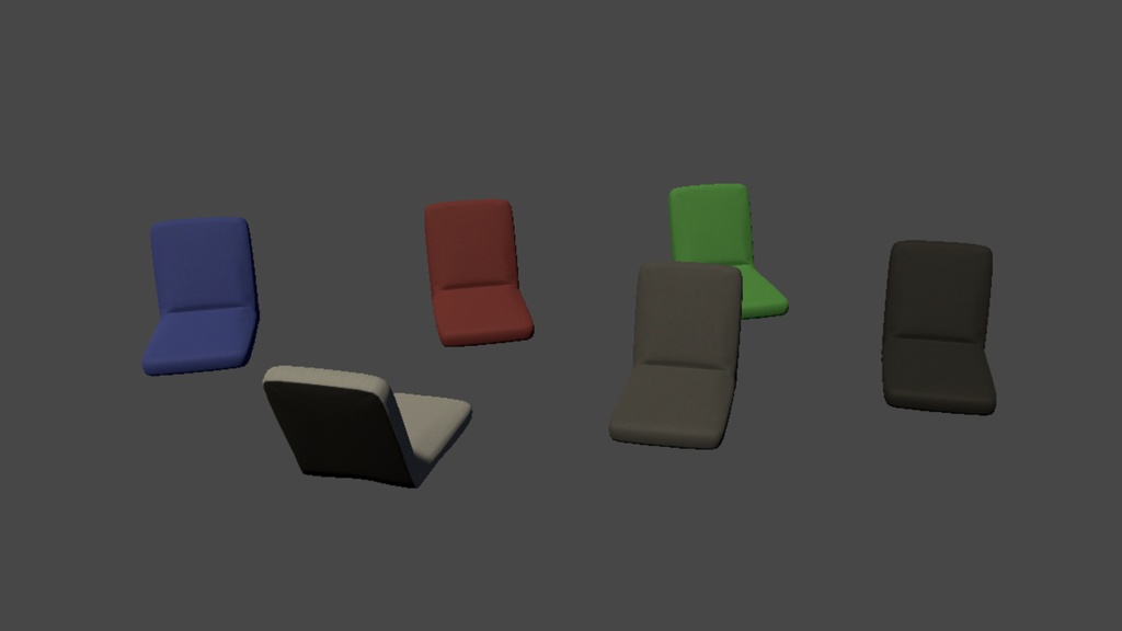 【3DModel】座椅子プロップ【11種類】