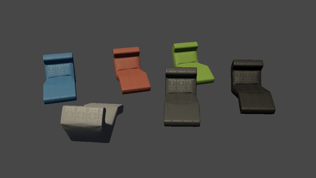 【3DModel】座椅子プロップ【11種類】