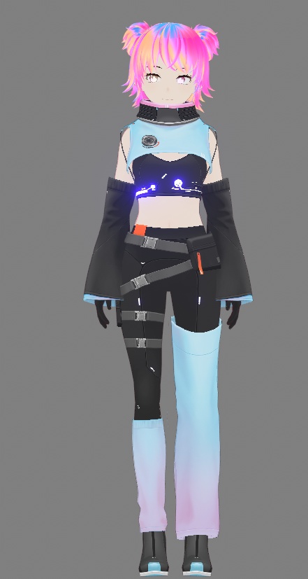 CyverPunk Avatar 3d PACK 8 Emote + Animated Overlay rgb, any color Vtuber Commission Custom famale