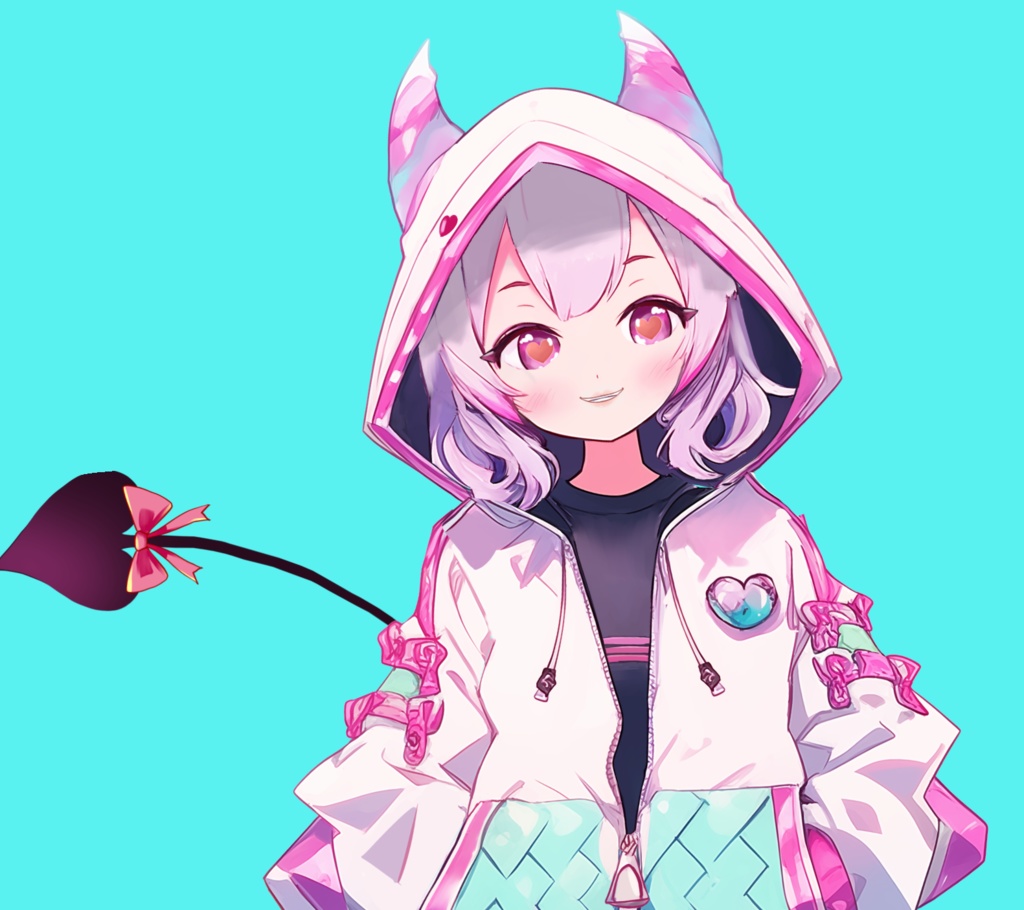 Pink Demon Girl Vtuber 2d Live2d avatar 3 Expressions 8 Free Emotes