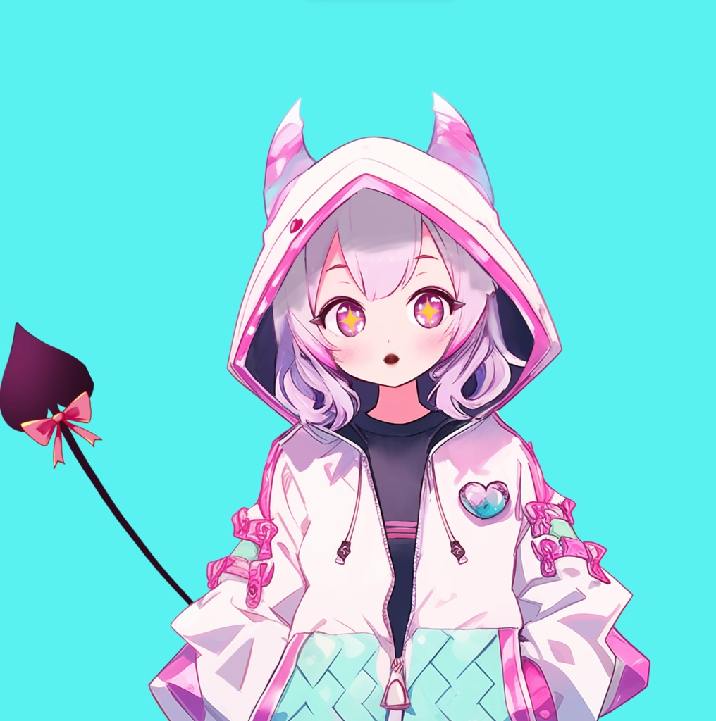 Pink Demon Girl Vtuber 2d Live2d avatar 3 Expressions 8 Free Emotes