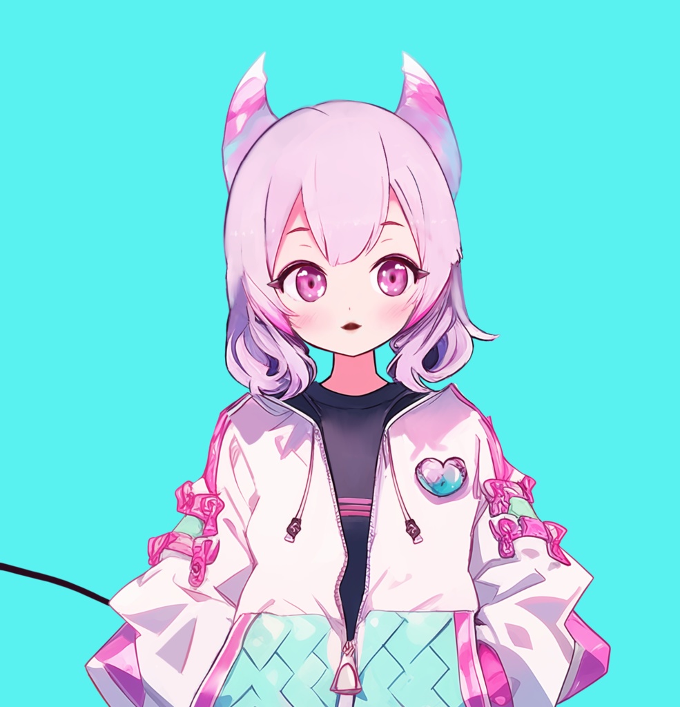Pink Demon Girl Vtuber 2d Live2d avatar 3 Expressions 8 Free Emotes