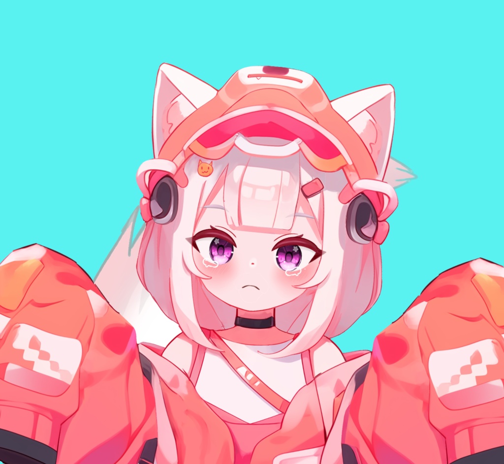 Puppy Girl Vtuber Avatar 2d Live 2d with 4 Expressions Iphone Traking