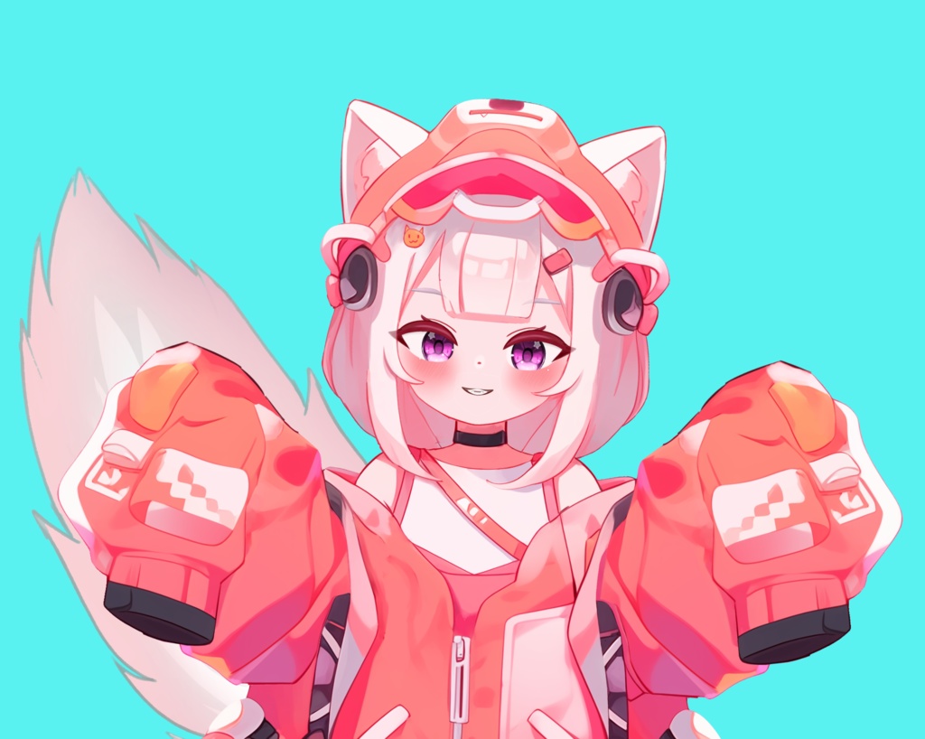 Puppy Girl Vtuber Avatar 2d Live 2d with 4 Expressions Iphone Traking