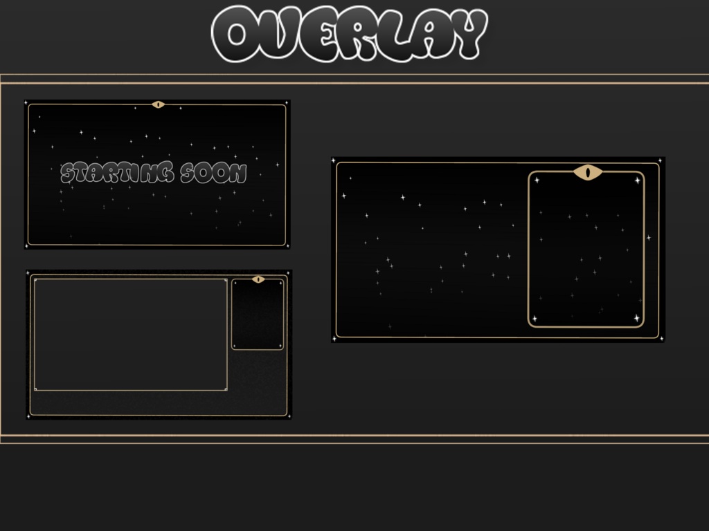 Avatar Vtuber 2d Con Overlay Twitch Oscuro Noche Emotes Y Paneles Pack Completo Stream Twitch o Youtube
