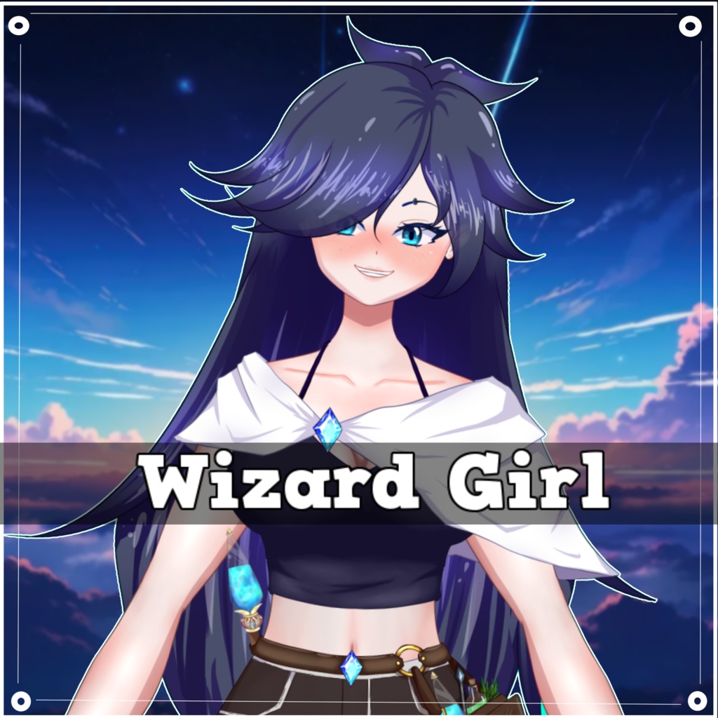 Vtuber 2d Avatar Adventurer, 8 expressions + Chivi version. Girl, Chica aventurera Maga, wizard