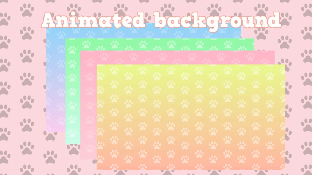 Animated stream background, cat twitch animated background, custom stream, cute aesthetic, vtuber background, pastel color