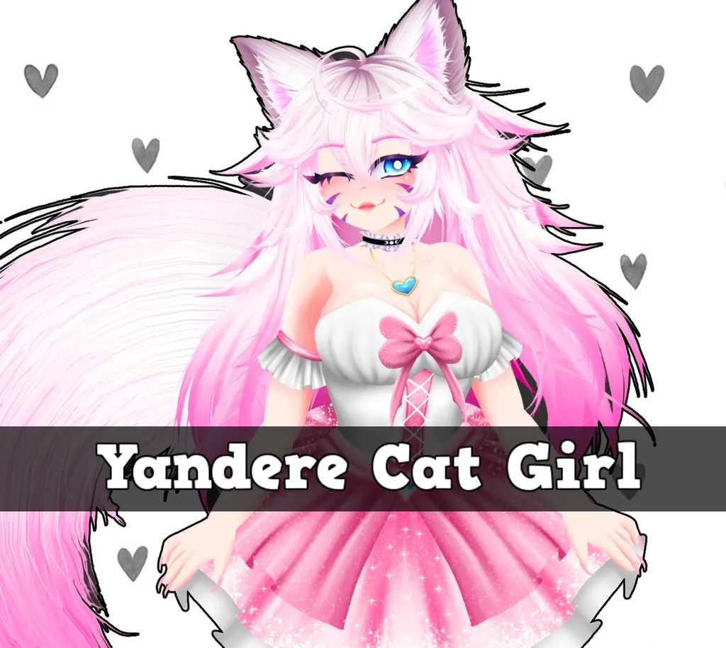 Kitsune Vtuber avatar 2d vtuber purple cat girl
