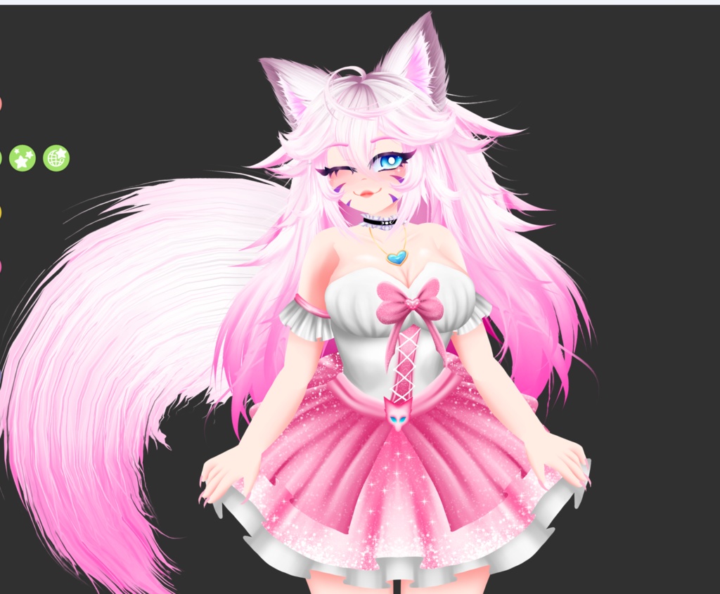 Kitsune Vtuber avatar 2d vtuber purple cat girl