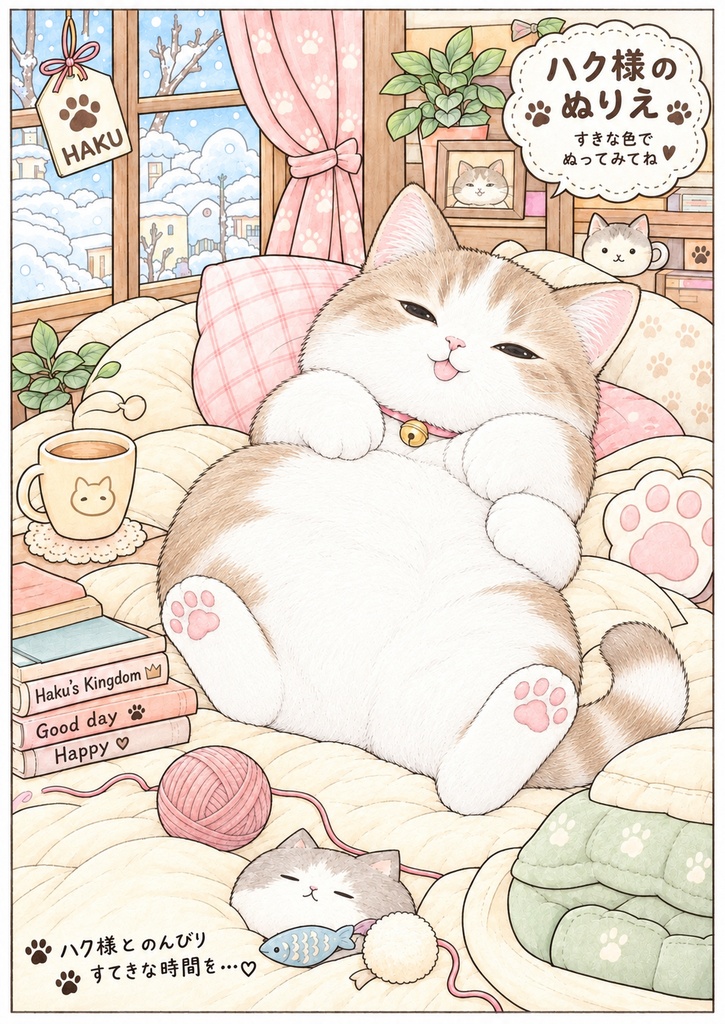 ハク様のぬりえ 5枚セット｜A4 PDFダウンロード