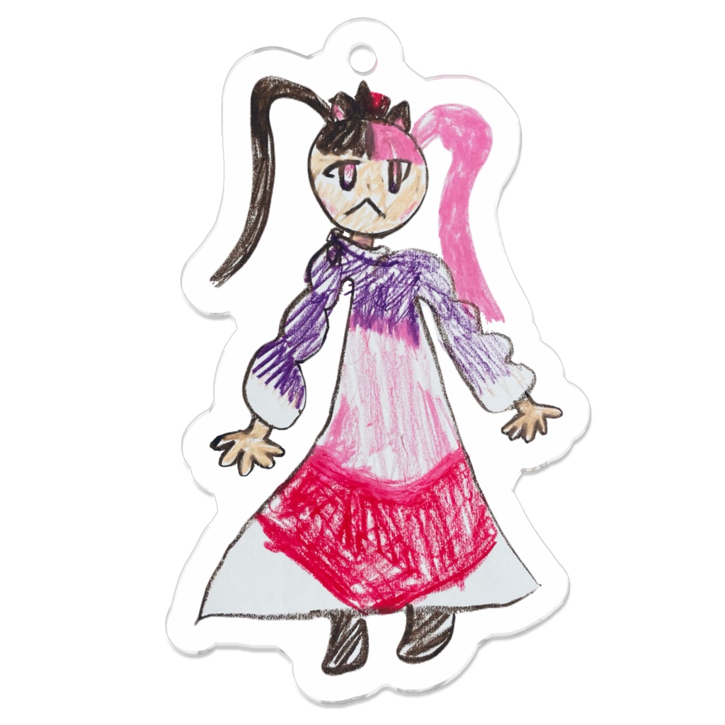 いもにゃん手描きアクリルキーホルダー50mm