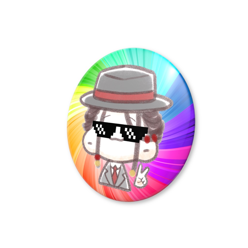 ゆるのま缶バッジ レインボー