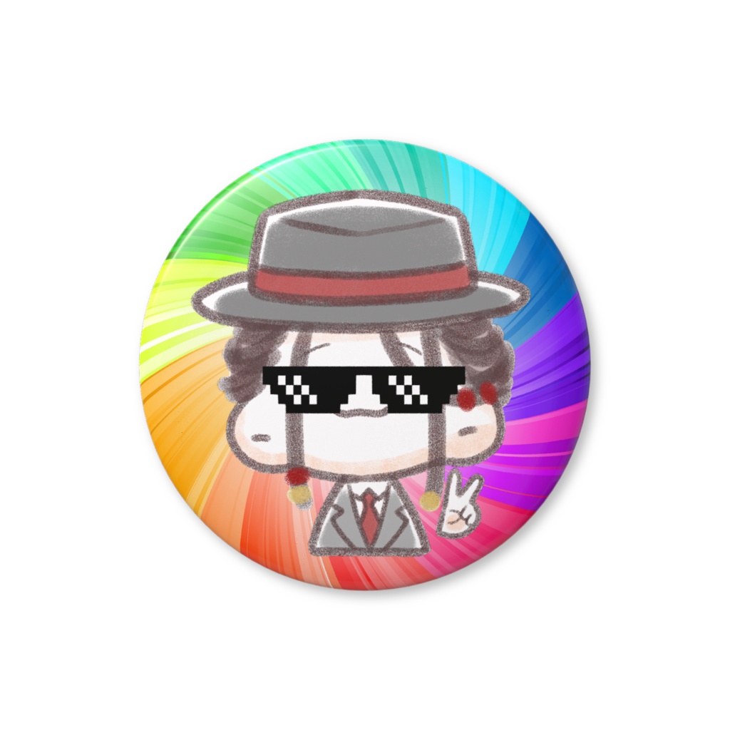 ゆるのま缶バッジ レインボー