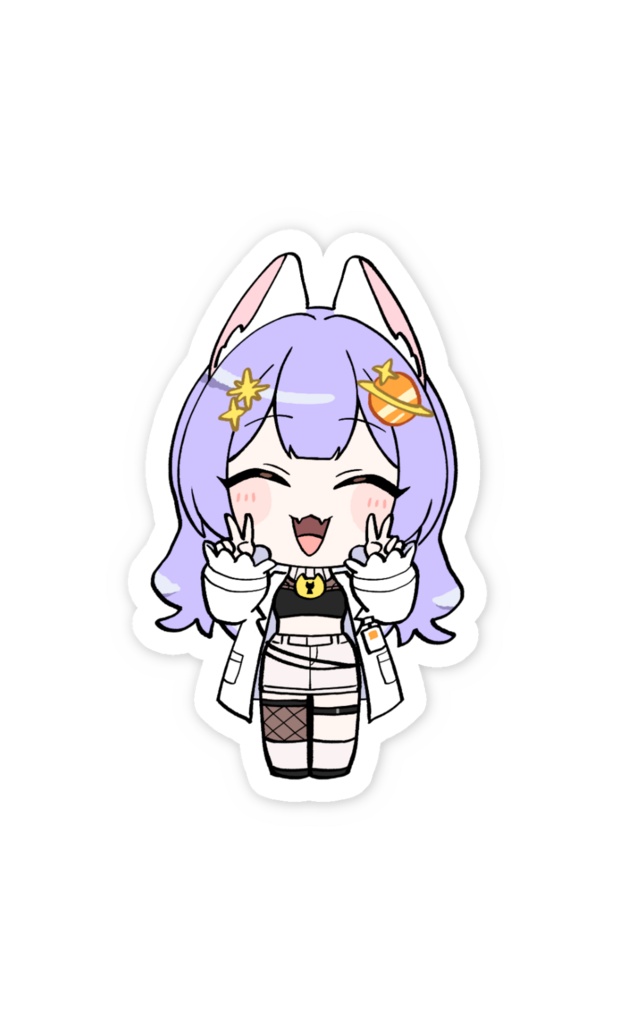 【ステッカー】1周年記念×2種【鍵尾ベル/セルフ受肉vtuber】