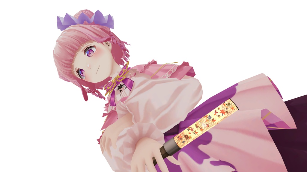 【VRChat】段に四つ菱繋ぎと楓葉散し文唐織 ペンライト(3Dグッズ)