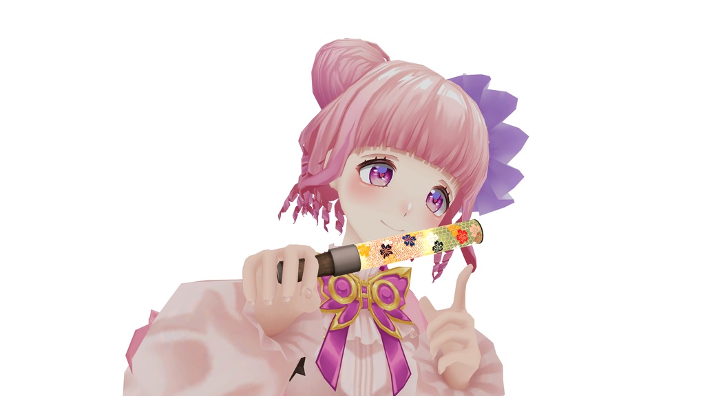 【VRChat】段に籠目と卍字繋ぎに桜花文唐織 ペンライト(3Dグッズ)