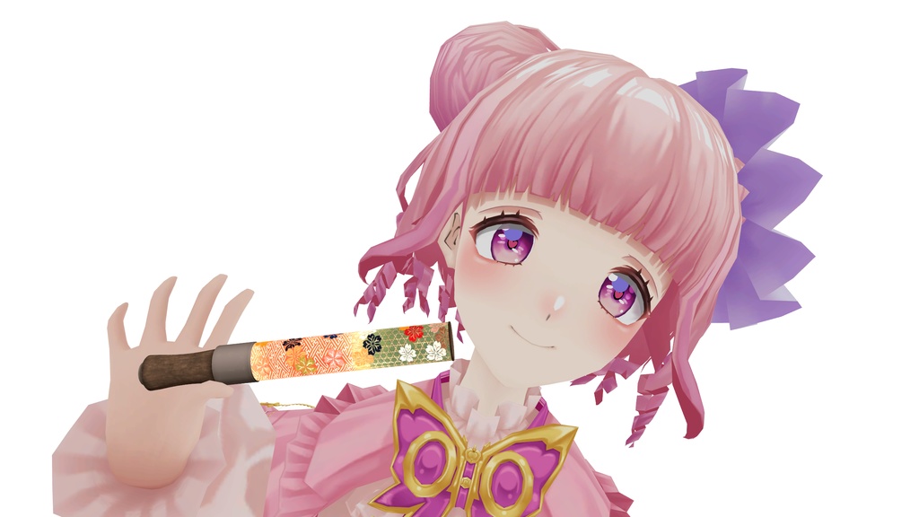 【VRChat】段に籠目と卍字繋ぎに桜花文唐織 ペンライト(3Dグッズ)