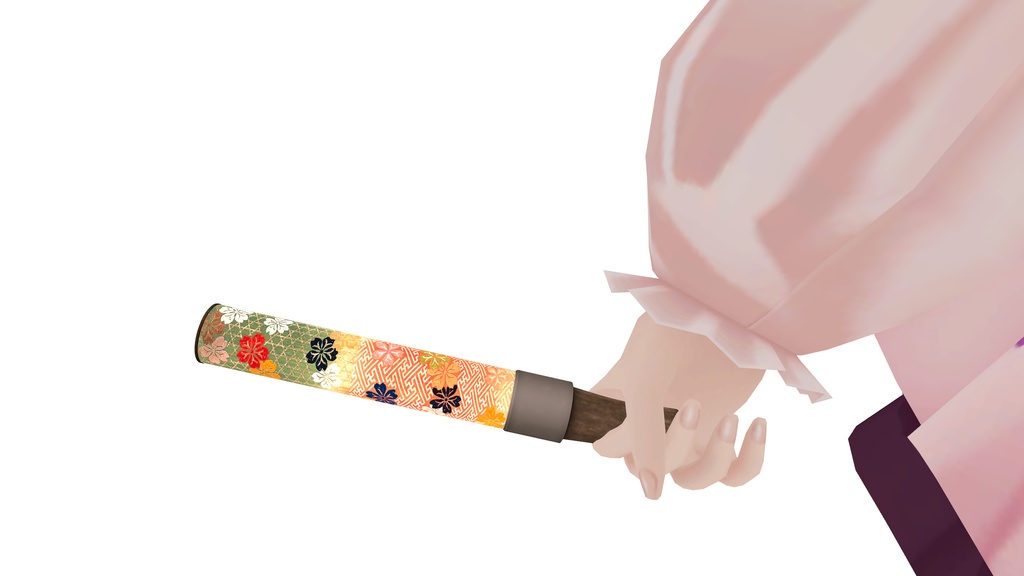 【VRChat】段に籠目と卍字繋ぎに桜花文唐織 ペンライト(3Dグッズ)
