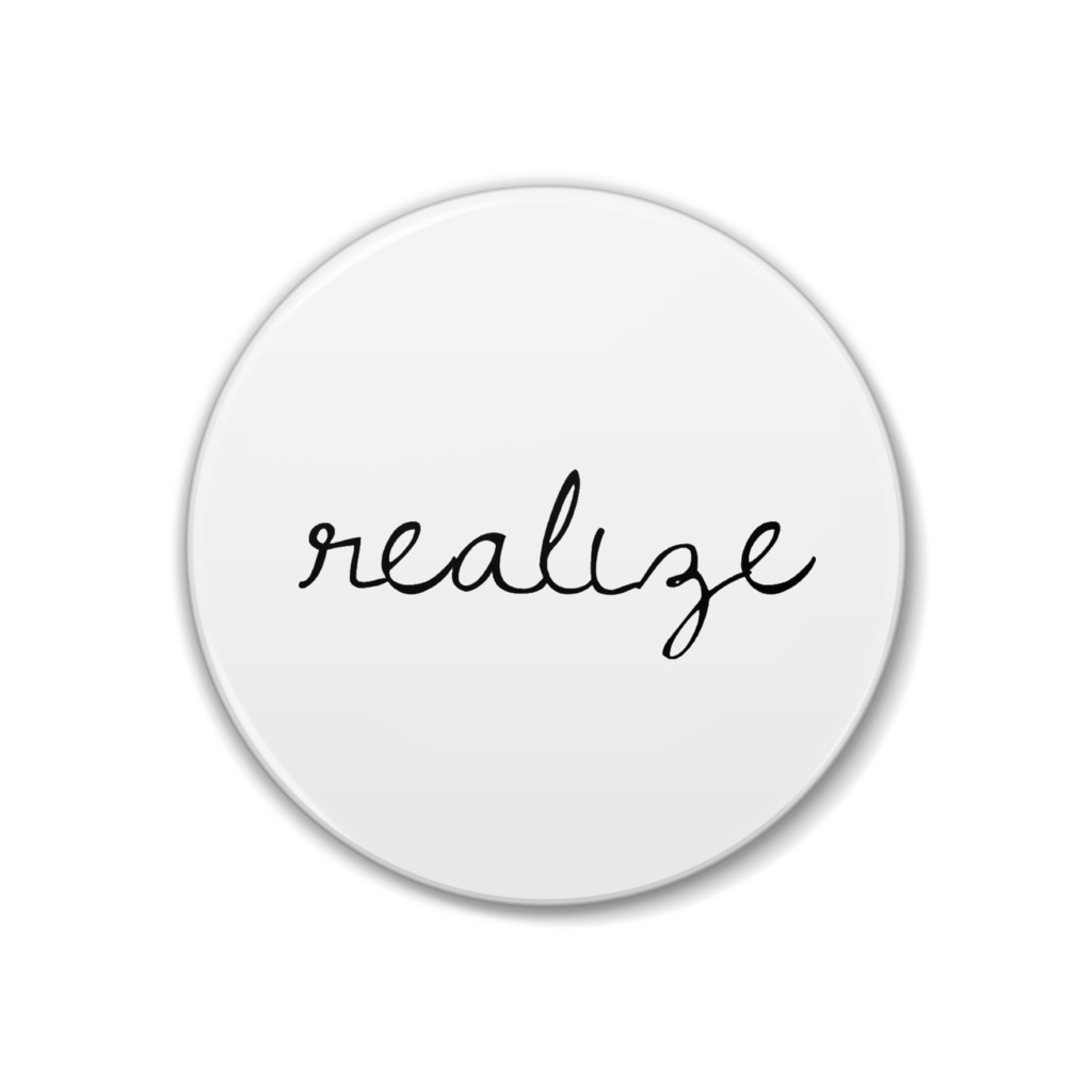 realizeロゴ缶バッジ