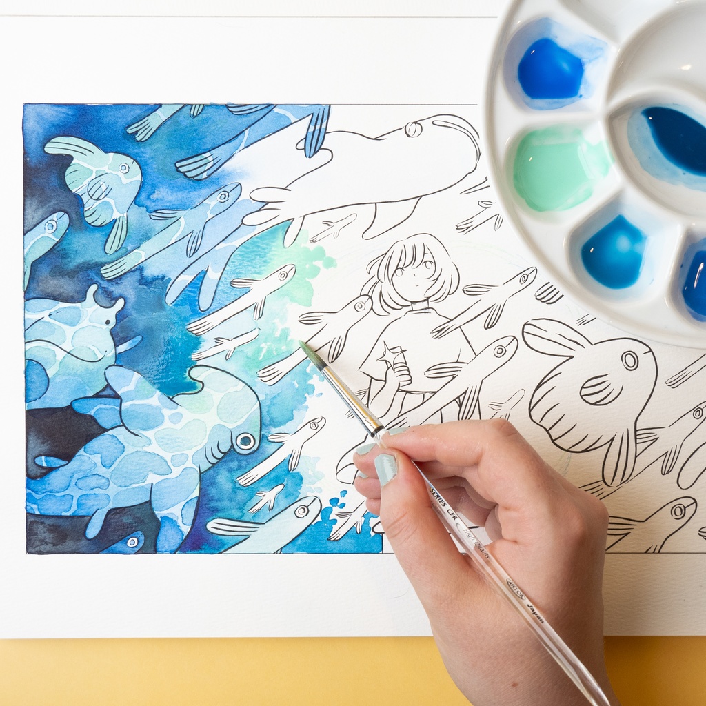 「Luminous」水彩塗り絵本