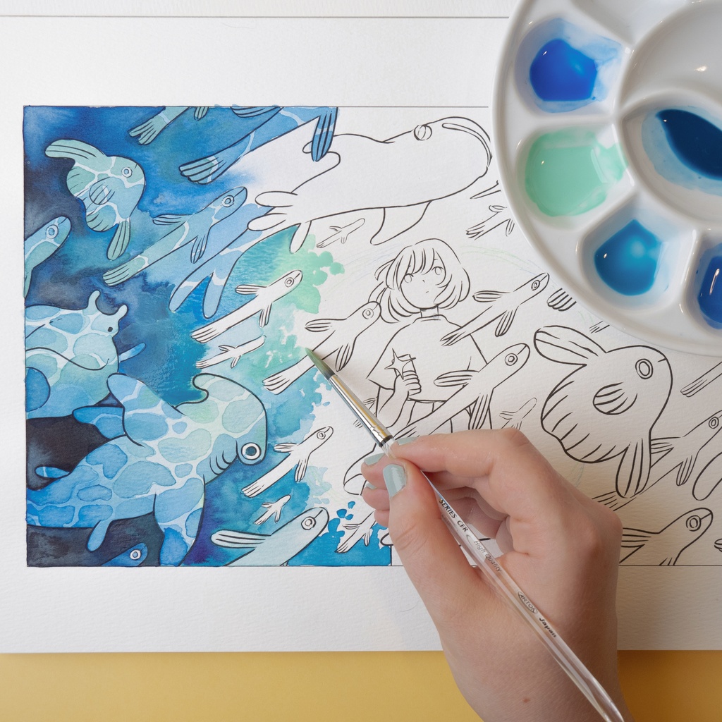 「Luminous」水彩塗り絵本 SALE