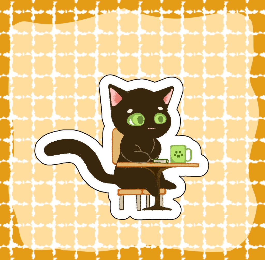 【喫茶黒猫 ステッカー】