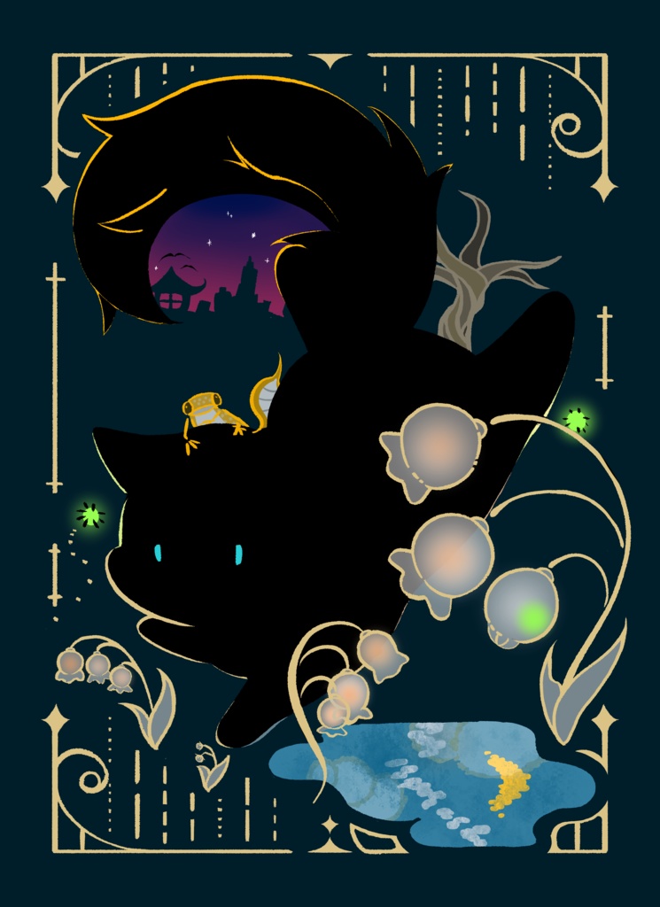 黒猫クリアファイル(A4)