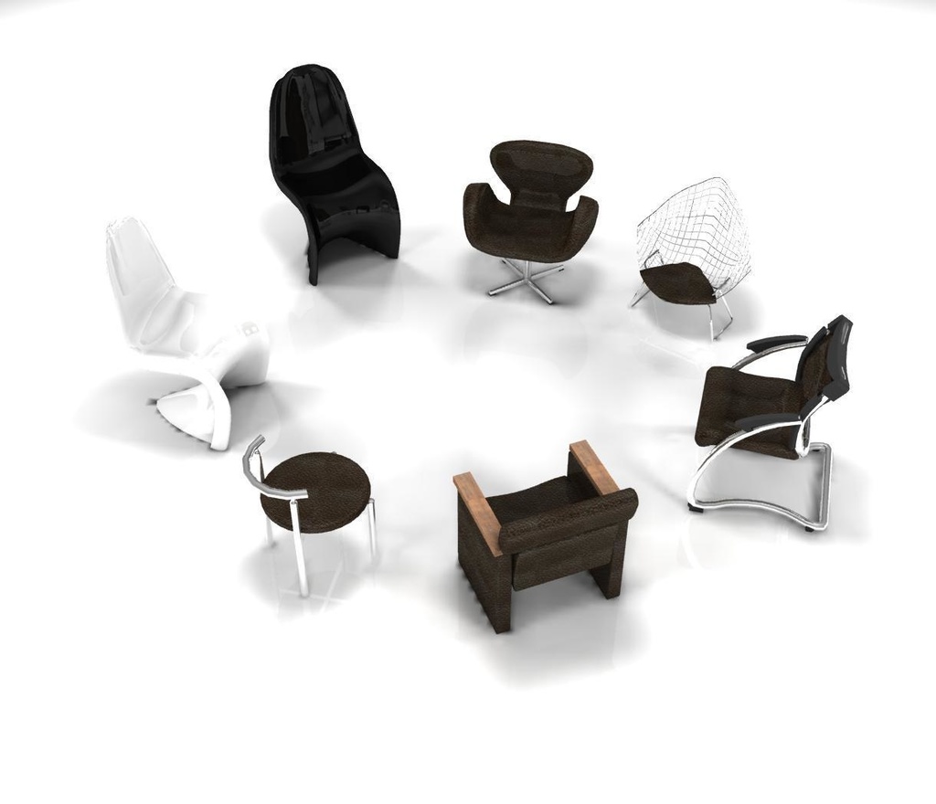 3DCG イスセット chairset1