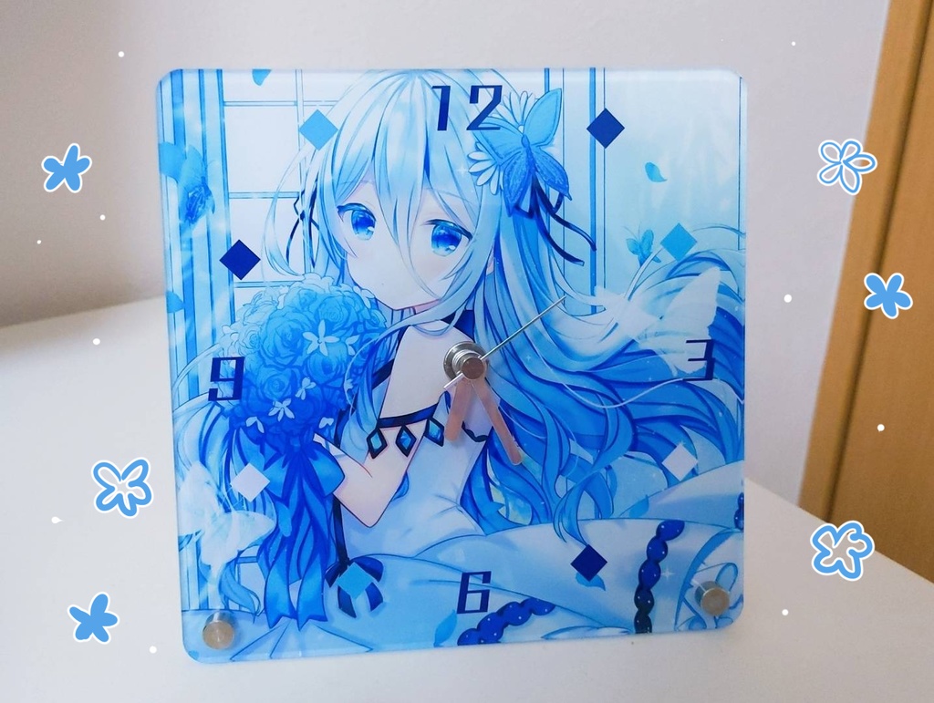 モルフォちゃんアクリル時計