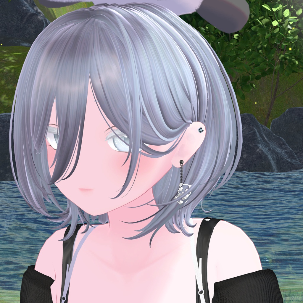パンダピアス【VRChat向けアクセサリー】
