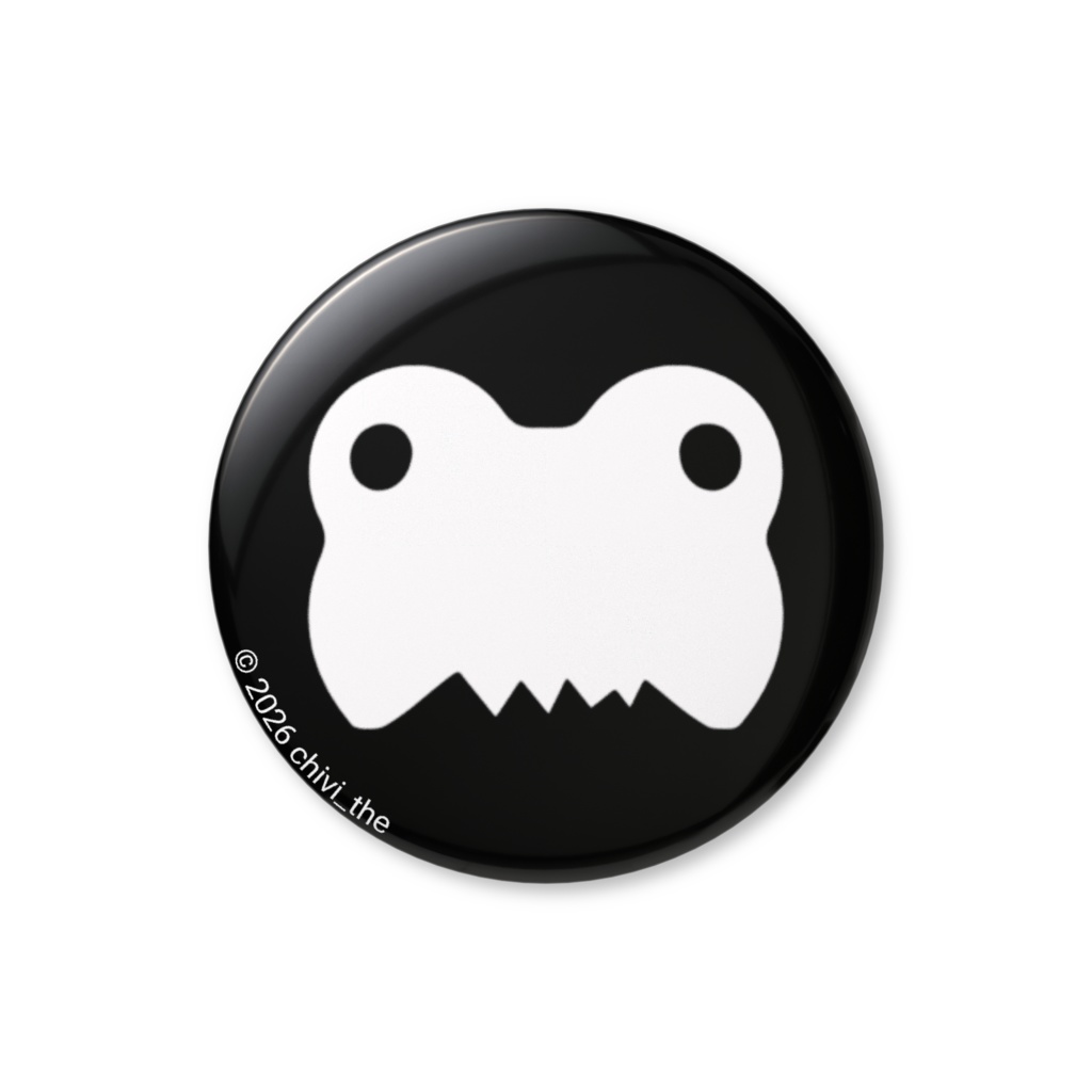 缶バッジ かえる [ モノクロ 32mm ]