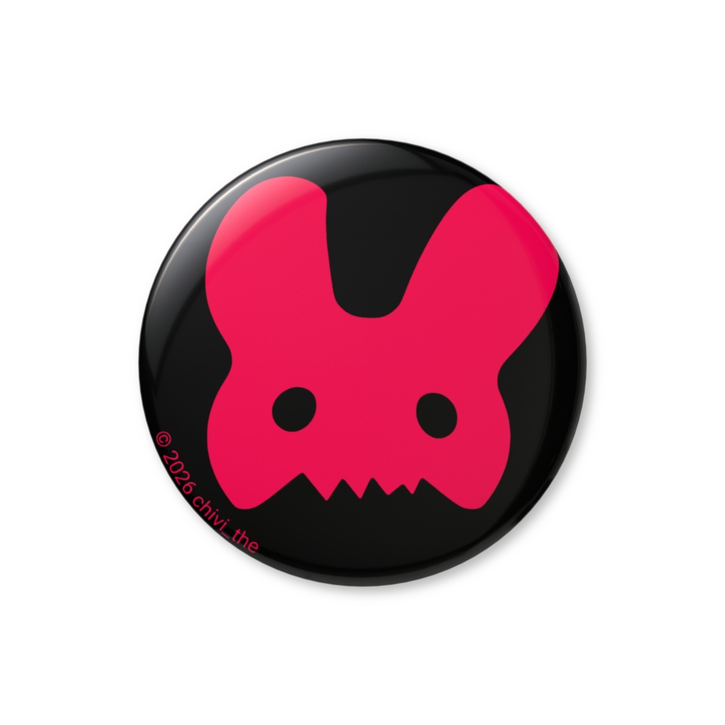 缶バッジ うさぎ [ ネオン 32mm ]