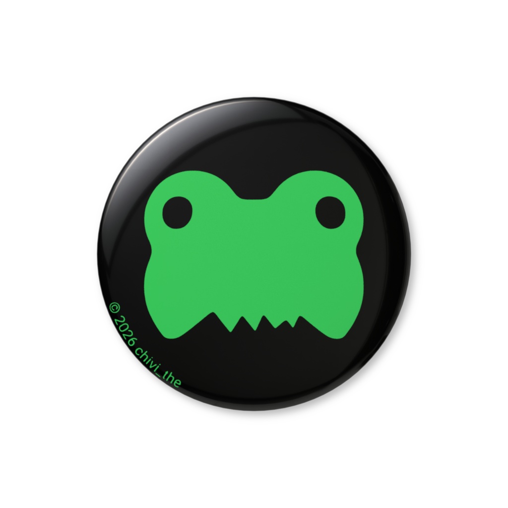 缶バッジ かえる [ ネオン 32mm ]