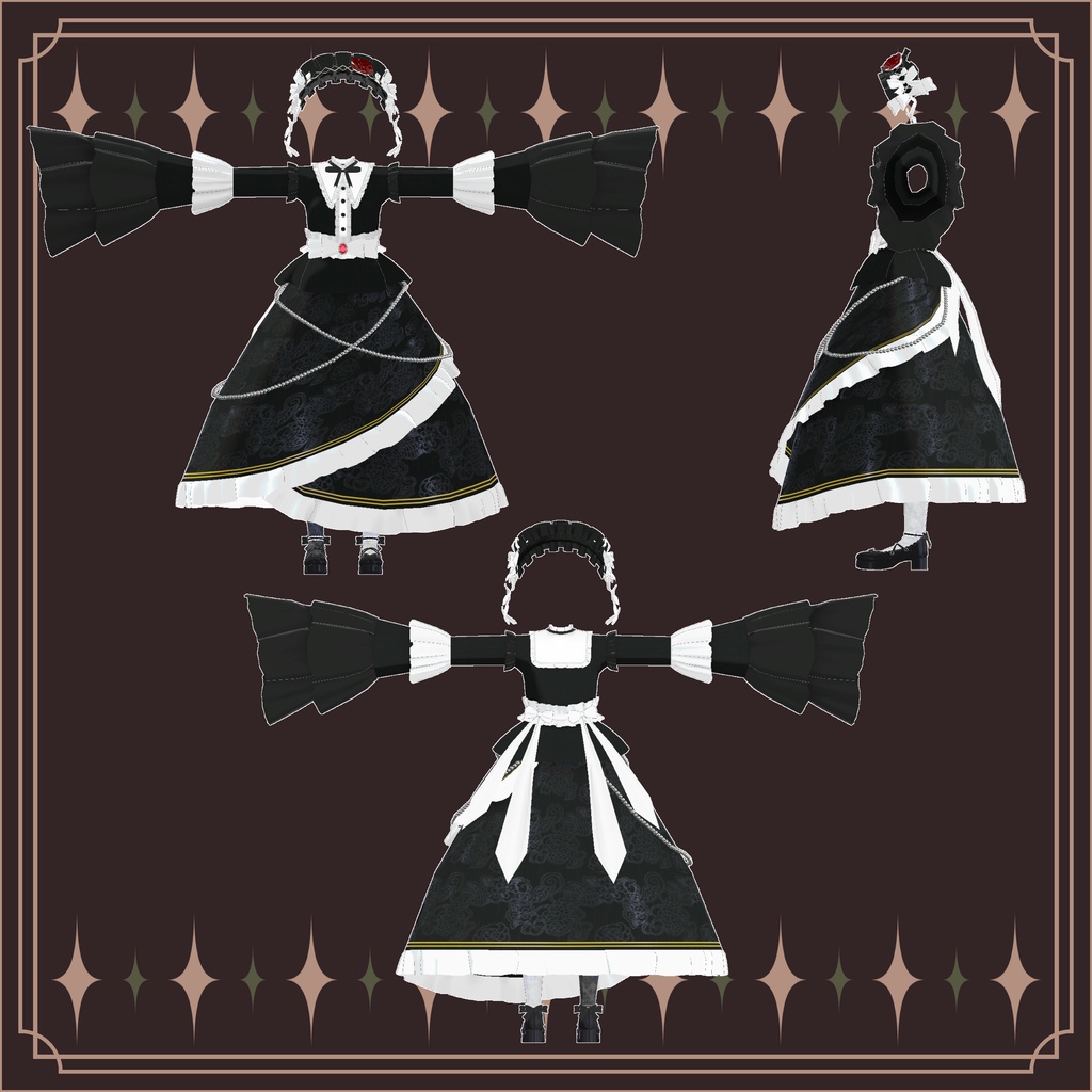 「こまどアバター」対応ゴシックロリータ、ホワイトロリータ衣装Vol.2