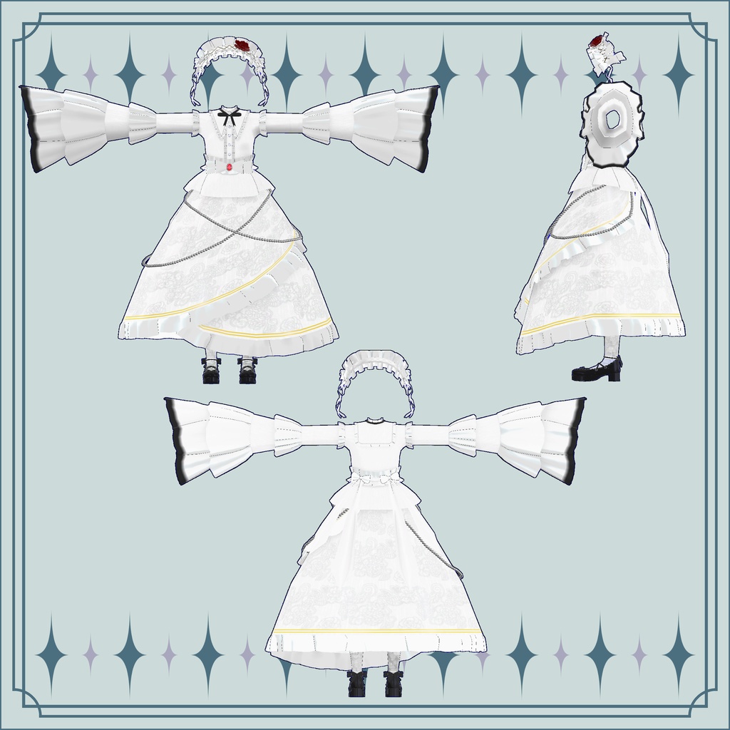 「こまどアバター」対応ゴシックロリータ、ホワイトロリータ衣装Vol.2