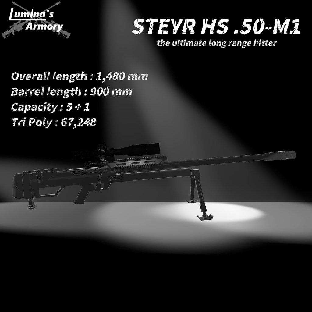 【VRChat向け】【3Dモデル】STEYR HS .50-M1