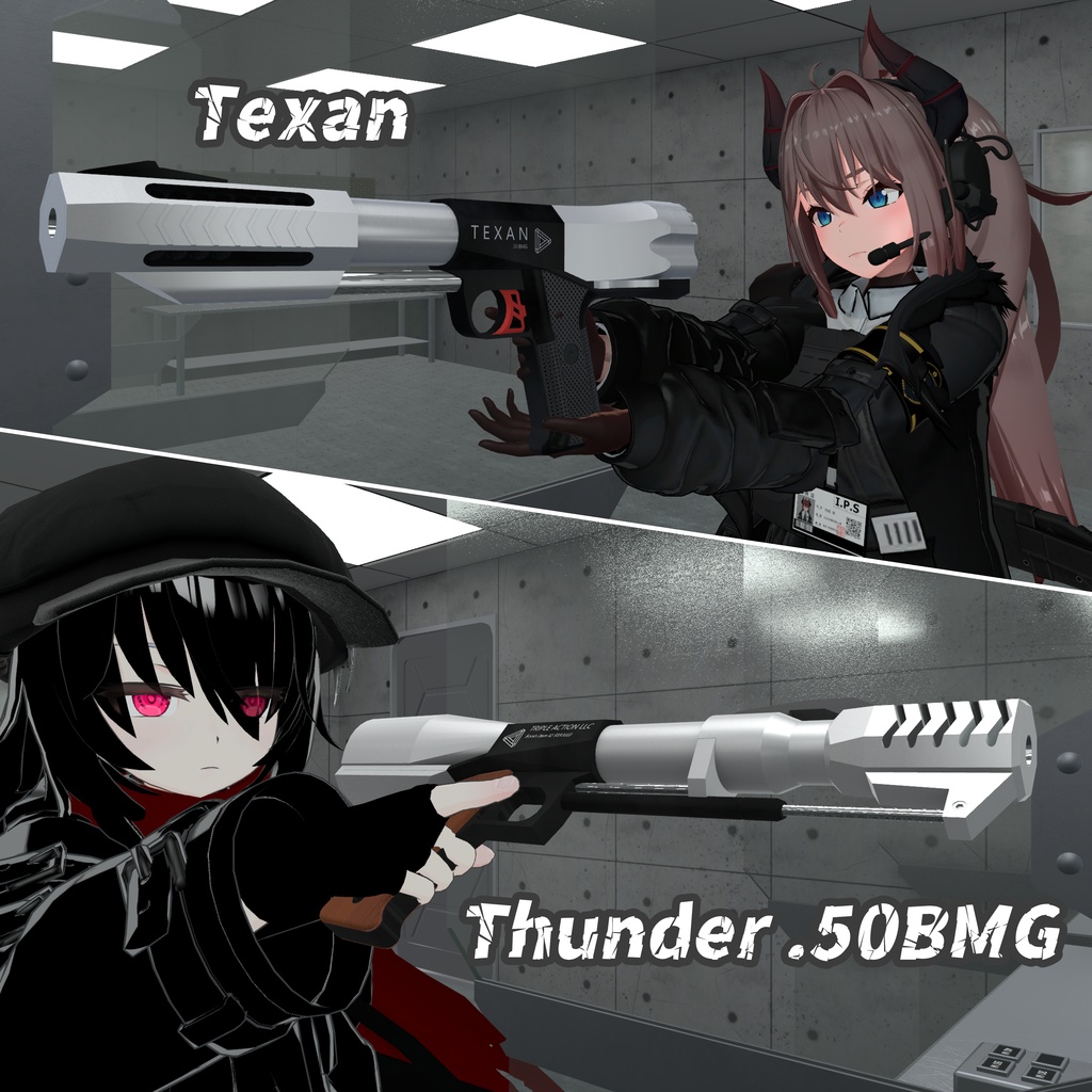 【VRChat向け】【3Dモデル】Triple Action Thunder .50BMG